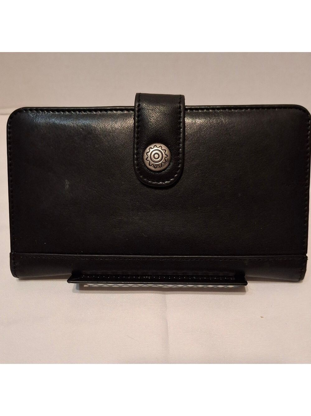 Lisa Loren Black Leather Folio Wallet Card Case - Women's Bags